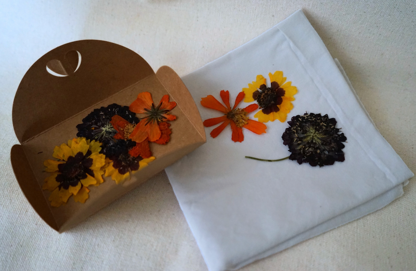 Pressed Flowers + Mordanted Bandana