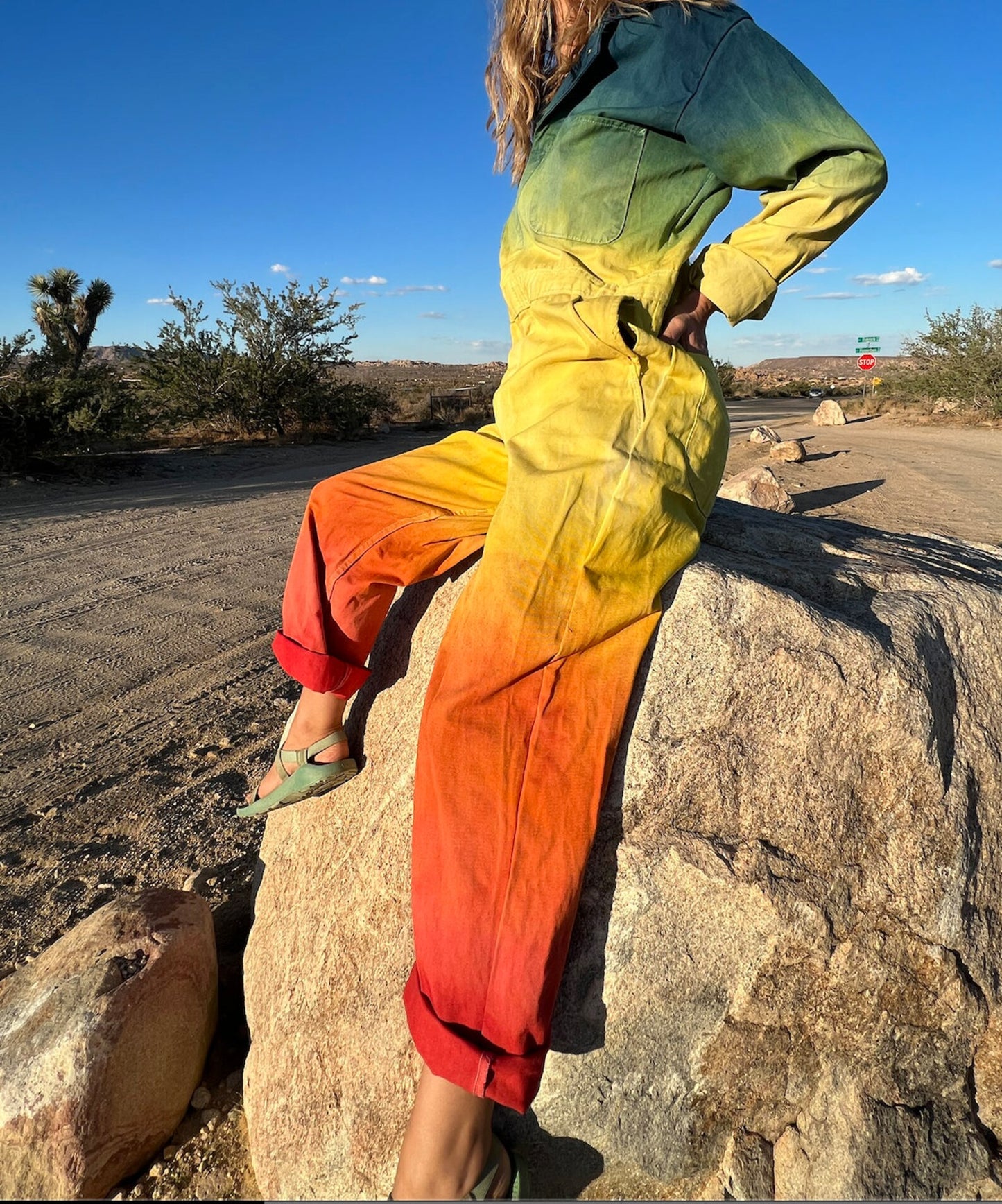 Naturally Dyed Rainbow Coveralls