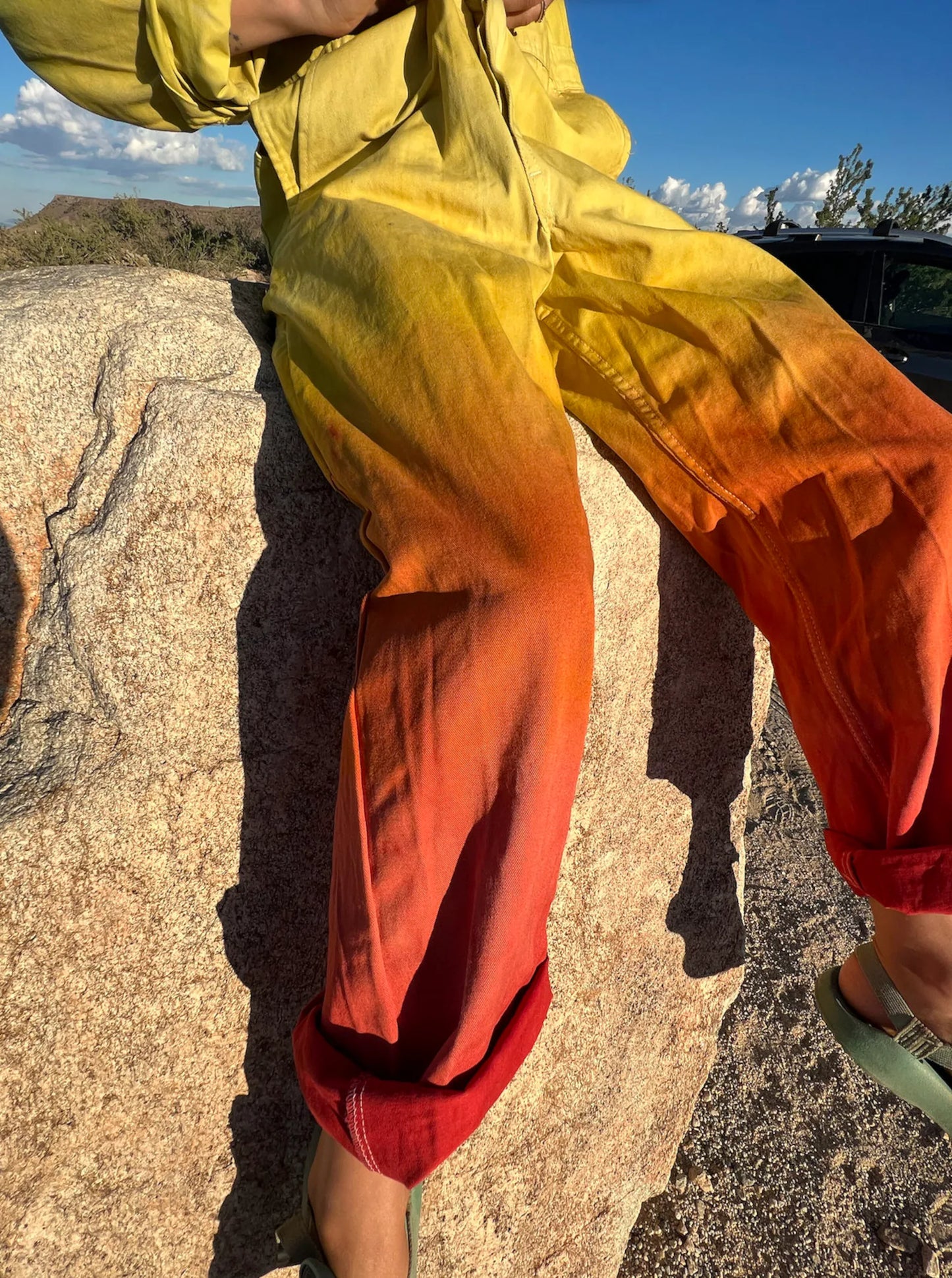 Naturally Dyed Rainbow Coveralls